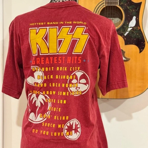 KISS Upcycled Graphic T-Shirt - Red - Picture 4 of 5